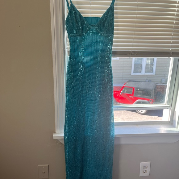 Hello Molly Blue Sequined Gown. NWT. - Picture 2 of 3